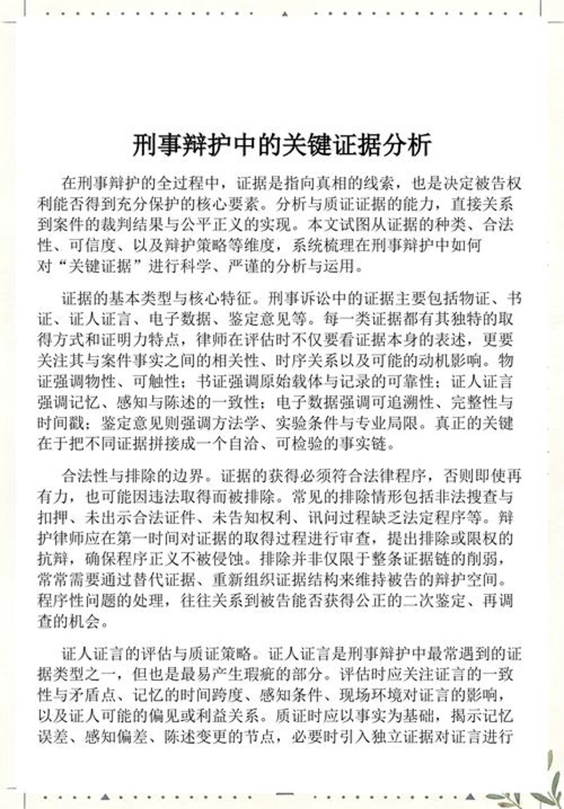 证据分析